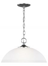 Generation Lighting 6516501EN3-05 - Geary transitional 1-light LED indoor dimmable ceiling hanging single pendant light in chrome silver
