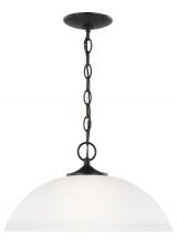 Generation Lighting 6516501EN3-112 - Geary transitional 1-light LED indoor dimmable ceiling hanging single pendant light in midnight blac
