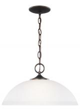 Generation Lighting 6516501EN3-710 - Geary transitional 1-light LED indoor dimmable ceiling hanging single pendant light in bronze finish