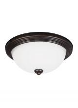 Generation Lighting 77263EN3-710 - Geary transitional 1-light LED indoor dimmable ceiling flush mount fixture in bronze finish with sat