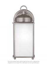 Generation Lighting 8593001EN3-965 - New Castle traditional 1-light LED outdoor exterior large wall lantern sconce in antique brushed nic