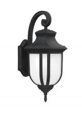 Generation Lighting 8736301EN3-12 - Childress traditional 1-light LED outdoor exterior large wall lantern sconce in black finish with sa