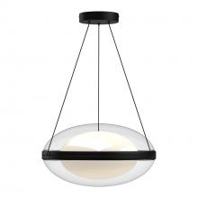  PD76316-BK/OP-UNV - Virgo 16-in Black/Opal Glass LED Pendant