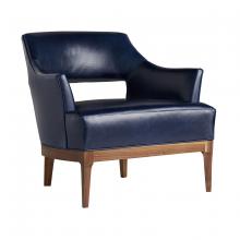  8152 - Laurette Chair Indigo Leather Dark Walnut