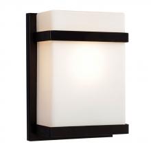  215580BK-113EB - Wall Sconce - in Black finish with Satin White Glass (Suitable for Indoor or Outdoor Use)