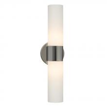  244023CH/WH - 2-Light Wall Sconce - Chrome with White Straight Glass