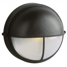  305561BLK - Cast Aluminum Marine Light with Hood - Black w/ Frosted Glass