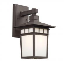  321960BZ - Outdoor Wall Mount Lantern - in Bronze finish with White Art Glass