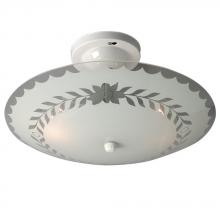  600655 - Bedroom Light - Round with White Leaf Glass