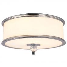  L612065CH010A1 - LED Flush Mount Ceiling Light - in Polished Chrome finish with White Glass