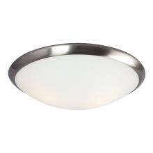  612394BN 2PL13 - Flush Mount Ceiling Light - in Brushed Nickel finish with Satin White Glass