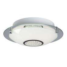  L619483CH016A1 - LED Flush Mount Ceiling Light - in Polished Chrome finish with White Glass & Clear Crystal Accents