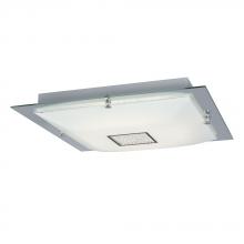  L620195CH024A1 - LED Flush Mount Ceiling Light - in Polished Chrome finish with White Glass & Clear Crystal Accents