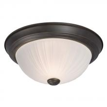  625021ORB-113NPF - Flush Mount Ceiling Light - in Oil Rubbed Bronze finish with Frosted Melon Glass