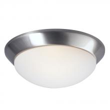  626102BN-213NPF - Flush Mount Ceiling Light - in Brushed Nickel finish with White Glass