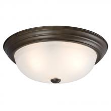  635033ORB-213NPF - Flush Mount Ceiling Light - in Oil Rubbed Bronze finish with Marbled Glass