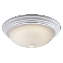  635033WH 2PL13 - Flush Mount Ceiling Light - in White finish with Marbled Glass