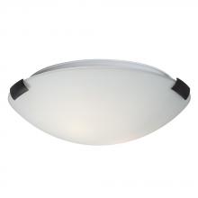  680412ORB/WH - 12" Flush Mount Ceiling Light - Oil Rubbed Bronze Clips with White Glass