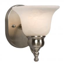  700801BN/MB - Single Light Vanity - Brushed Nickel w/ Marbled Glass