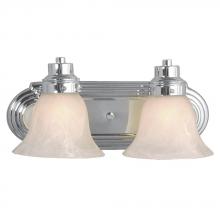  702606CH - Two Light Vanity - Chrome w/ Marbled Glass