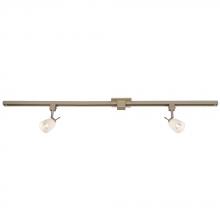  70314-4-2BN/WH - 4' Two Light Halogen Track Kit - Brushed Nickel w/ White Glass