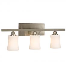 Galaxy Lighting 710153BN - Three Light Vanity - Brushed Nickel with White Glass