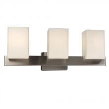  712823BN - Three Light Vanity - Brushed Nickel w/ Satin White Glass