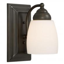  724131ORB - Single Light Vanity - Oil Rubbed Bronze w/ Satin White Glass