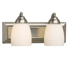  724132BN - Two Light Vanity - Brushed Nickel w/ Satin White Glass