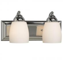  724132CH - Two Light Vanity - Chrome w/ Satin White Glass