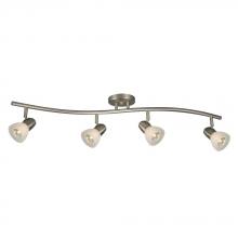  753614BN/FR - Four Light Halogen Track Light - Brushed Nickel w/ Frosted Glass