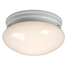  810210WH PL13 - Utility Flush Mount Ceiling Light - in White finish with White Glass