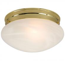  810310PB-213NPF - Utility Flush Mount Ceiling Light - in Polished Brass finish with Marbled Glass