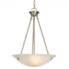  ES815116BN - Pendant - in Brushed Nickel finish with Marbled Glass