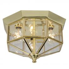  860809H - Flush Mount - Polished Brass w/ Clear Glass