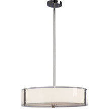  914295CH - 4-Light Pendant - Polished Chrome with White Opal/Clear Glass (incl. 6", 12" & 18" Exten