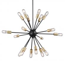  924725BK/GD - 18-L Pendant BK/GD w/6", 12" & 18" Ext. Rods