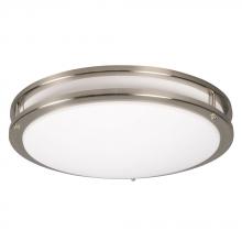  951054BN-413GU - Flush Mount Ceiling Light - in Brushed Nickel finish with White Acrylic Lens (120V MPF, Electronic B