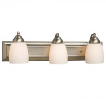  ES724133BN - 3-Light Bath & Vanity Light - in Brushed Nickel finish with Satin White Glass