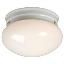  ES810208WH - Utility Flush Mount Ceiling Light - in White finish with White Glass