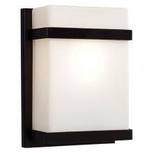  L215580BK012A1 - LED Wall Sconce - in Black finish with Satin White Glass (Suitable for Indoor or Outdoor Use)