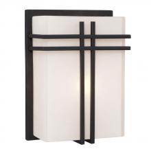  L215640BK012A1 - LED Wall Sconce - in Black finish with Satin White Glass (Suitable for Indoor or Outdoor Use)