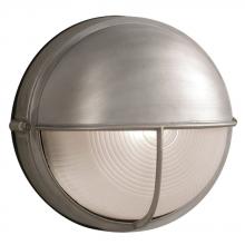  L305561SA010A1 - LED Outdoor Cast Aluminum Wall Mount Marine Light with Hood - in Satin Aluminum finish with Frosted