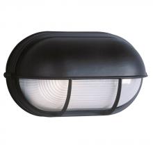  L305562BK012A1 - LED Outdoor Cast Aluminum Wall Mount Marine Light with Hood - in Black finish with Frosted Glass