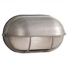  L305562SA012A1 - LED Outdoor Cast Aluminum Wall Mount Marine Light with Hood - in Satin Aluminum finish with Frosted