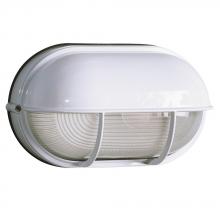  L305562WH012A1 - LED Outdoor Cast Aluminum Wall Mount Marine Light with Hood - in White finish with Frosted Glass