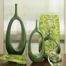 Global Views 1901 - Open Oval Ring Vase-Emerald-Lg