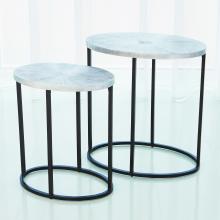 Global Views 7.90791 - Striated Accent Table-Nickel-Lg