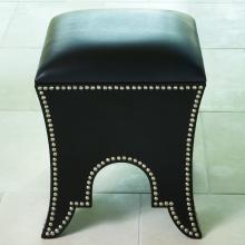 Global Views 9.91178 - Moroccan Poof-Black Leather