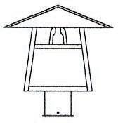 Arroyo Craftsman CP-12TTN-S - 12" carmel post mount with t-bar overlay